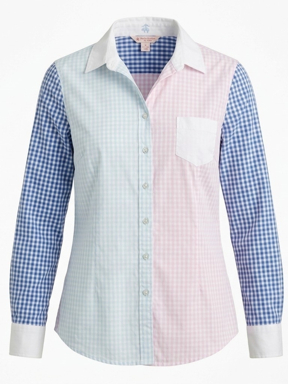 Brooks Brothers Plaid Button Up Shirt 12 Pastel Preppy Office Chic Cotton